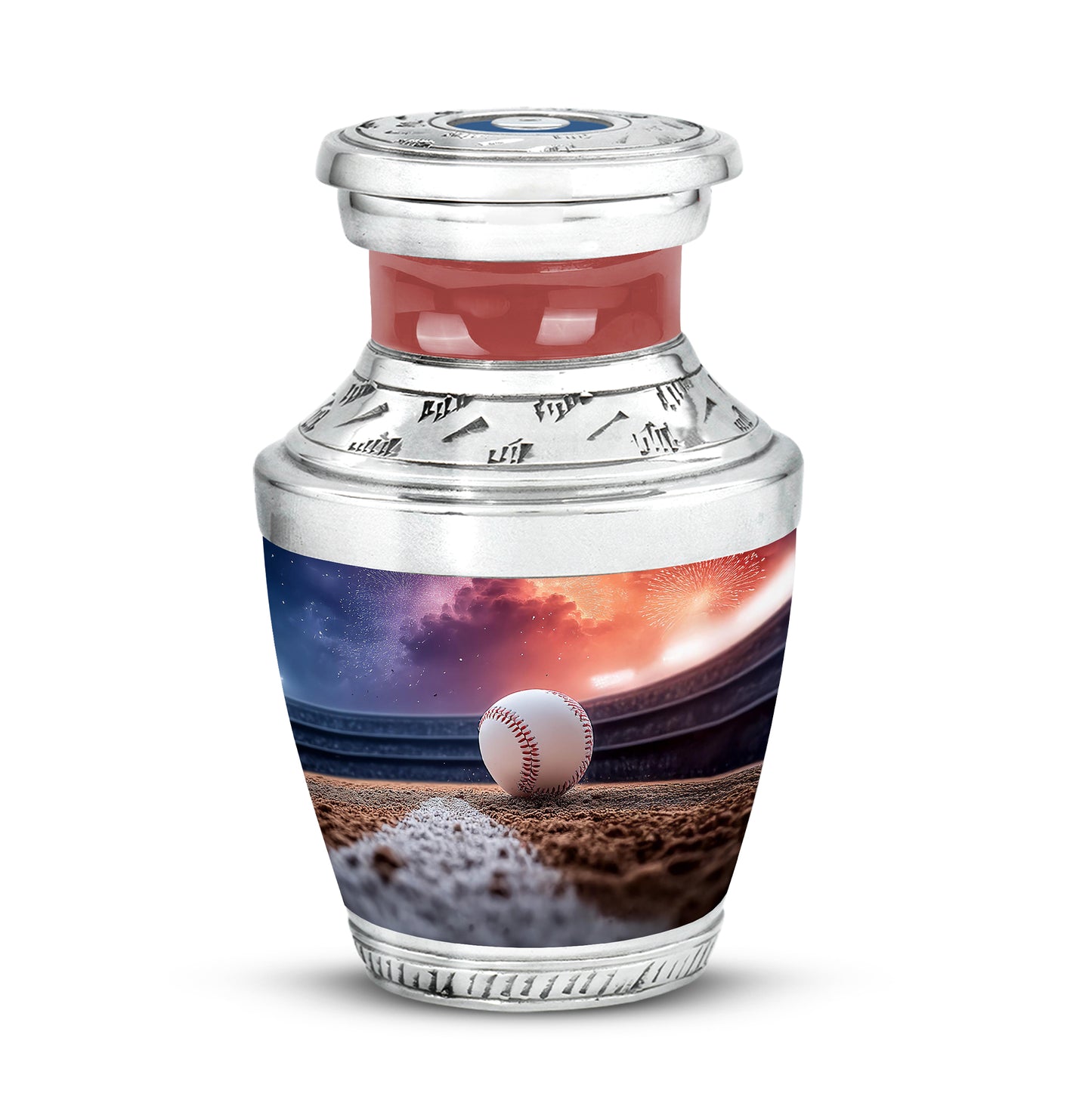 Timeless Purple Baseball Cremation Urn for Ashes - 10-inch, 200 cu in - Yatskia