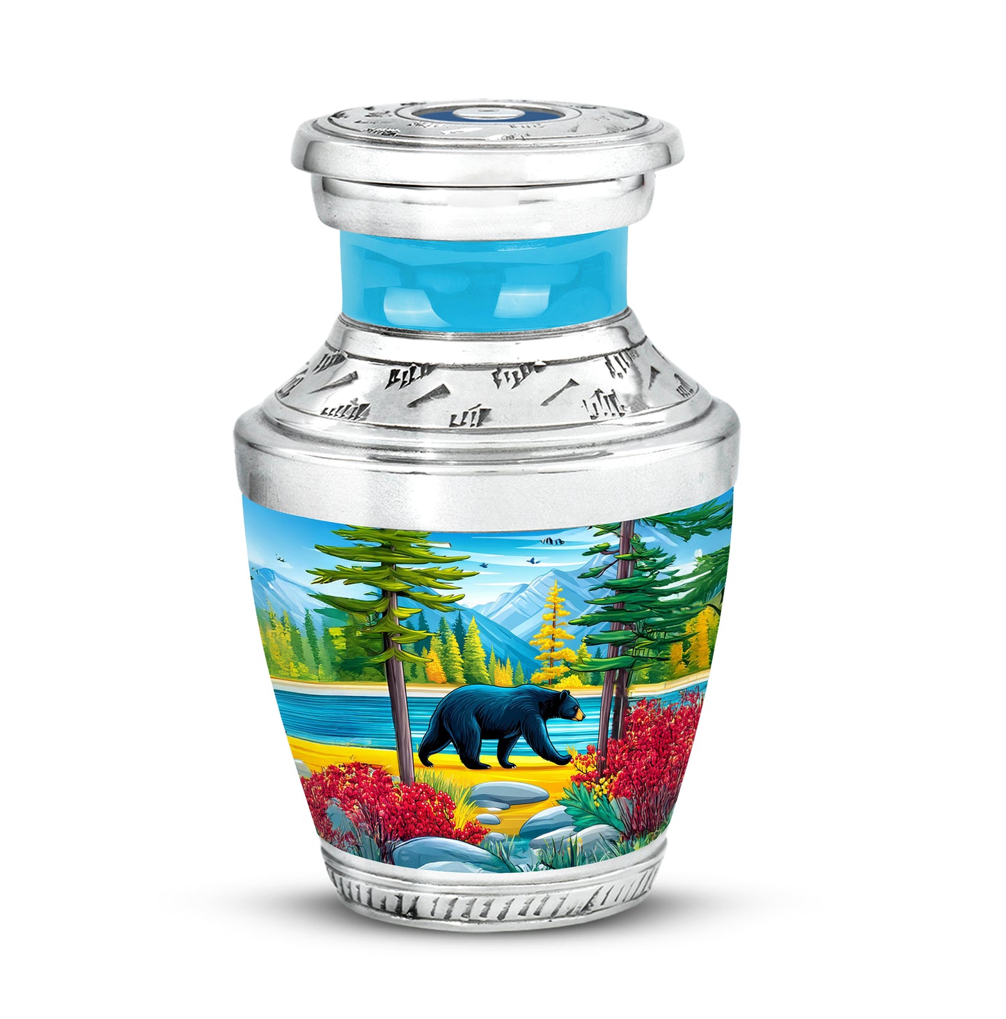 Blue Bear Guardian Cremation Urns for Human Ashes - 10-inch, 200 cu in - Yatskia