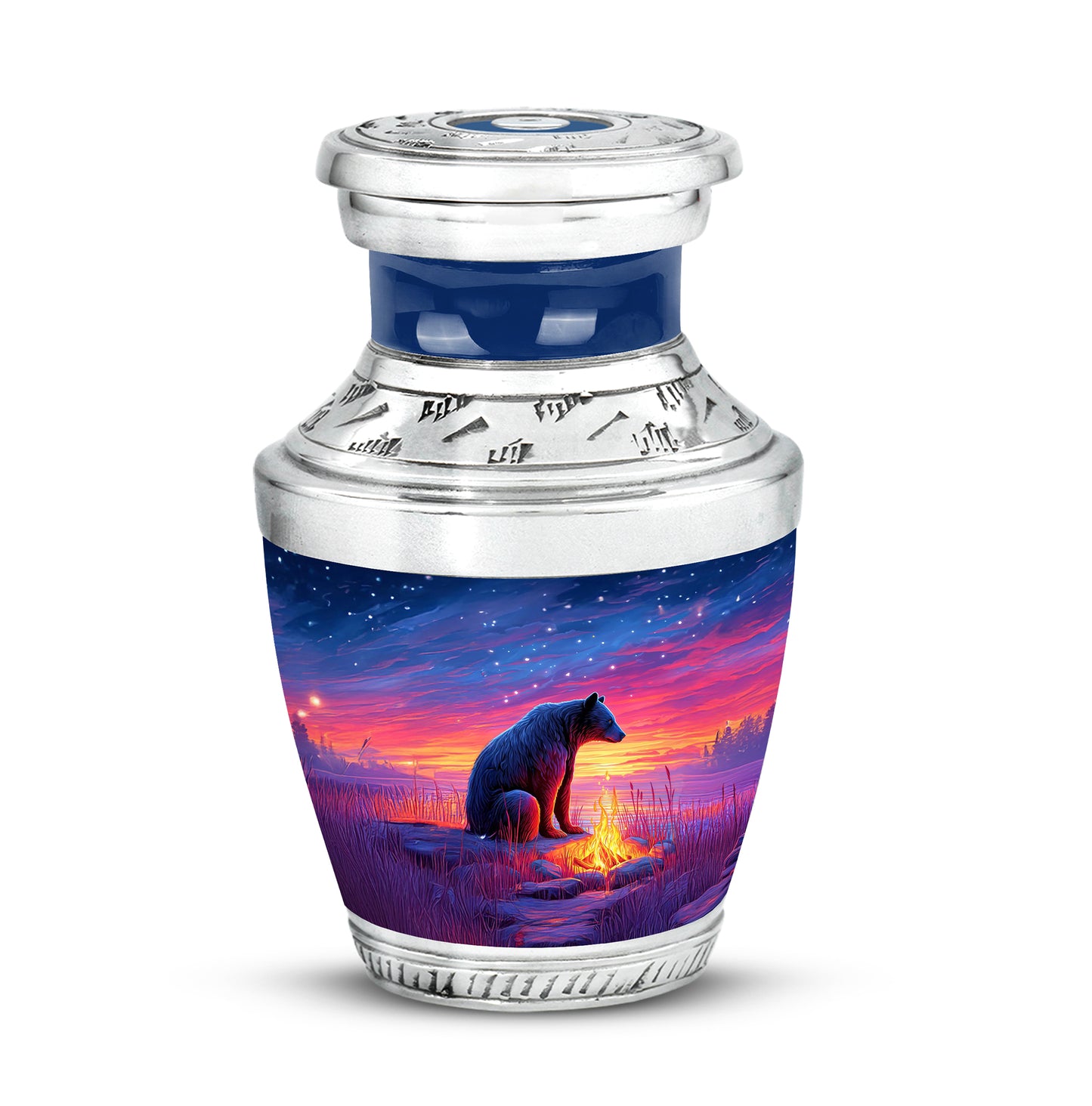 Everlasting Blue Bear Journey Urn for Human Ashes - 10-inch, 200 cu in - Yatskia