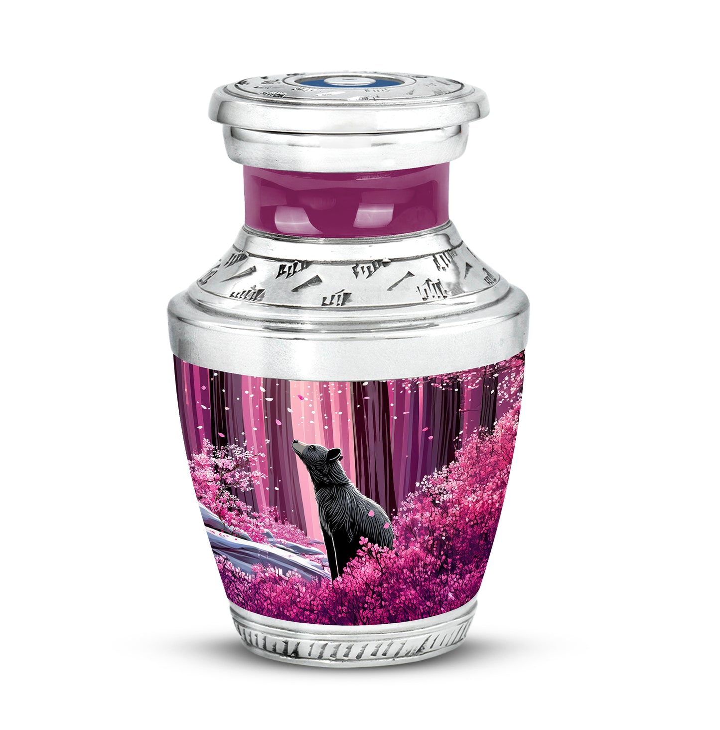 Personalized Pink Steadfast Bear Cremation Urns for Human Ashes - 10-inch, 200 cu in - Yatskia