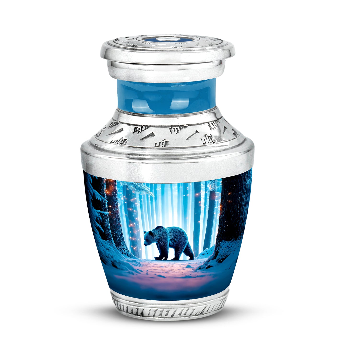Personalized Teal Bear Cremation Urns for Ashes - Captivating 10-inch - Yatskia