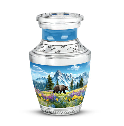 Personalized Eternal Bear Cremation Urns - Blue 10-inch, 200 cu in - Yatskia