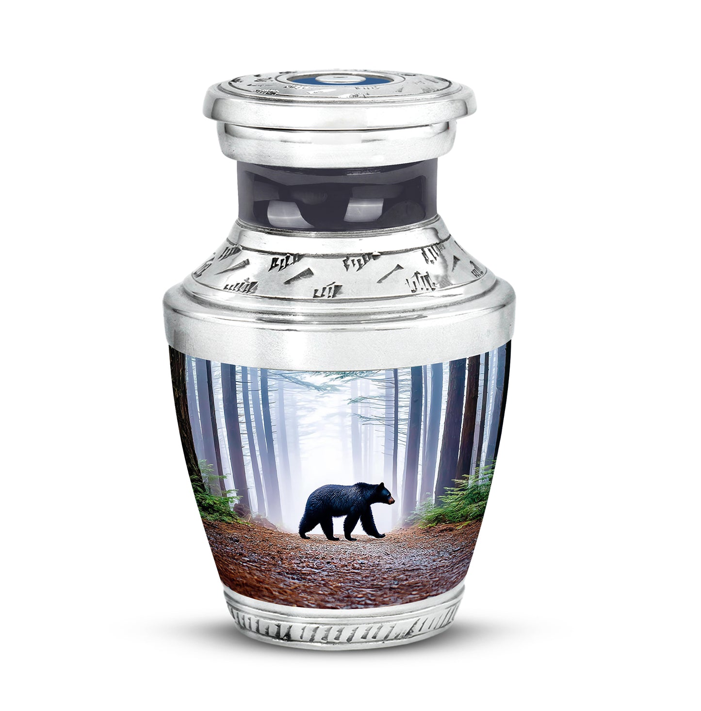 Resplendent Blue Bear Cremation Urn for Ashes - 10-inch, 200 cu in - Yatskia