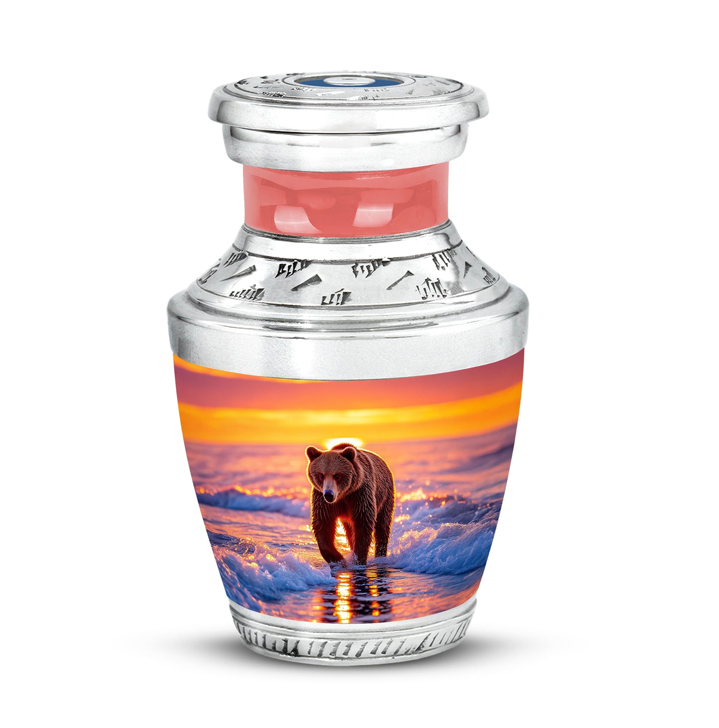 Red Stately Bear Cremation Urns for Human Ashes - 10-inch, 200 cu in - Yatskia