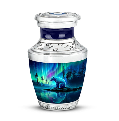 Personalized Eternal Bear Cremation Urns - Blue 10-inch, 200 cu in - Yatskia