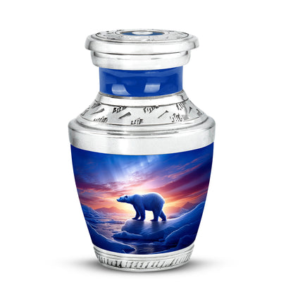 Personalized Elegant Bear Cremation Urns - Blue 10-inch, 200 cu in - Yatskia