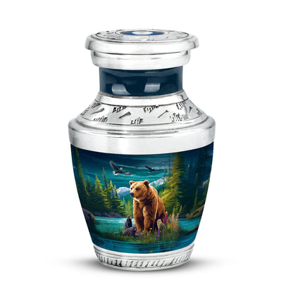 Personalized Teal Heavenly Bear Cremation Urns for Human Ashes - 10-inch, 200 cu in - Yatskia