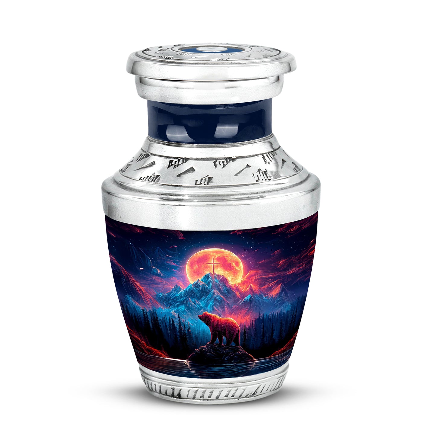 Inspiring Blue Bear Sanctuary Urn for Human Ashes - 10-inch, 200 cu in - Yatskia