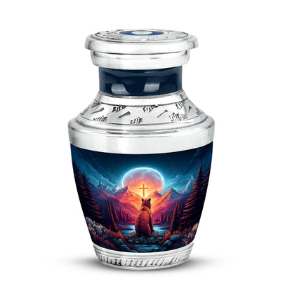 Ethereal Bear Memorial Cremation Urns - Blue 10-inch, 200 cu in - Yatskia