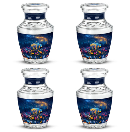 Sky Blue Bear Cremation Urn back view with polished surface - contemporary bear design with modern artistic flair - 10 inch aluminum urn for cremated remains