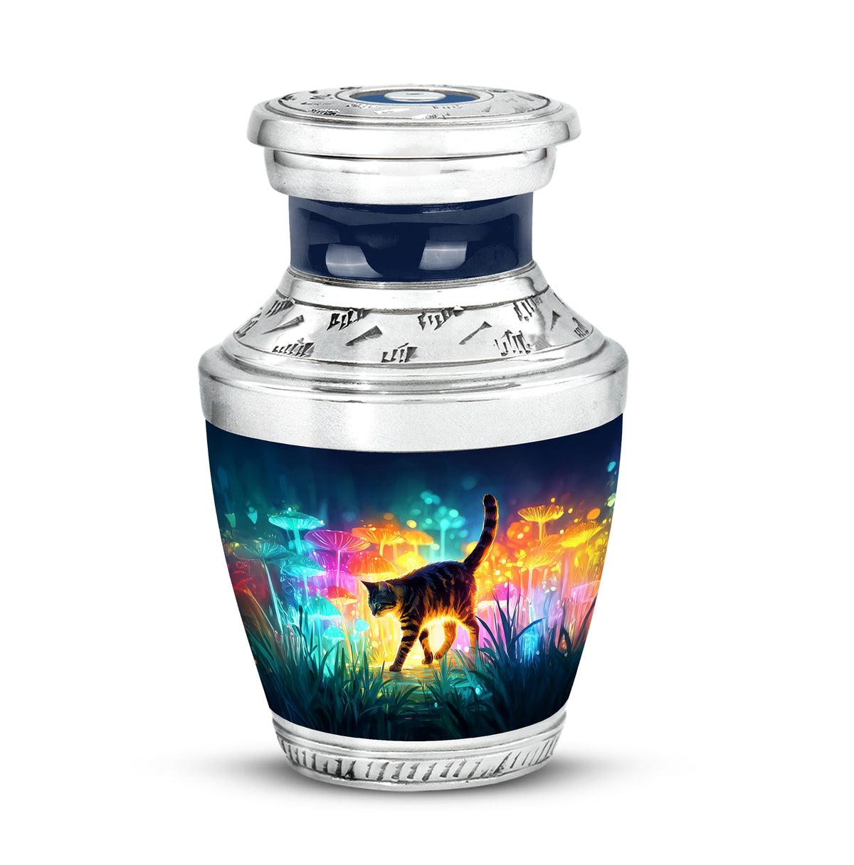 Blue Stately Cat Cremation Urns for Human Ashes - Yatskia