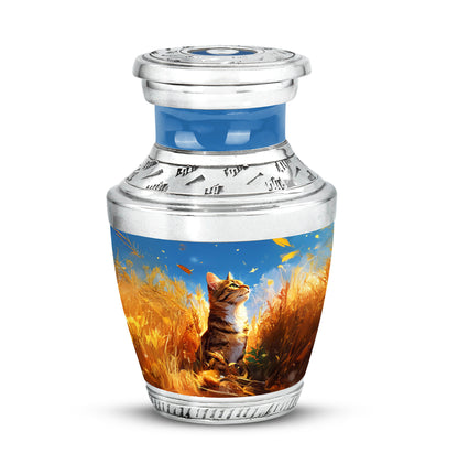Harmonious Cat Cremation Urns for Human Ashes - Blue 10-inch - Yatskia