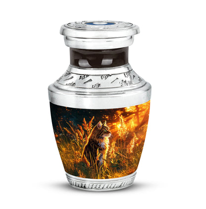 Black Stately Cat Cremation Urns for Human Ashes - 10-inch, 200 cu in - Yatskia