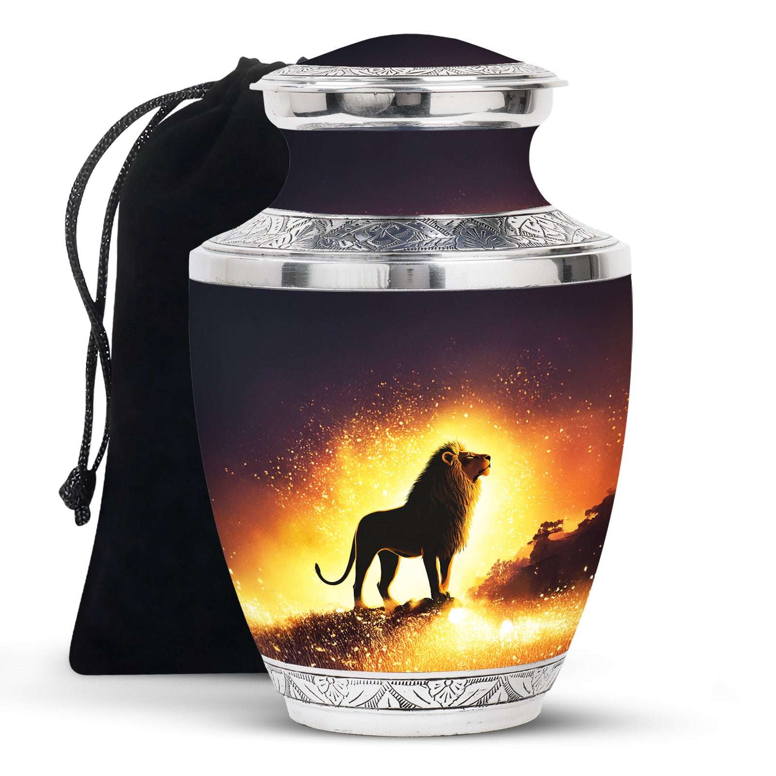 Lion Cremation Urn for Ashes - Lion Funeral Urn for Men Ashes