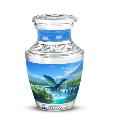 Resplendent Blue Dragon Cremation Urn for Ashes - 10-inch, 200 cu in - Yatskia