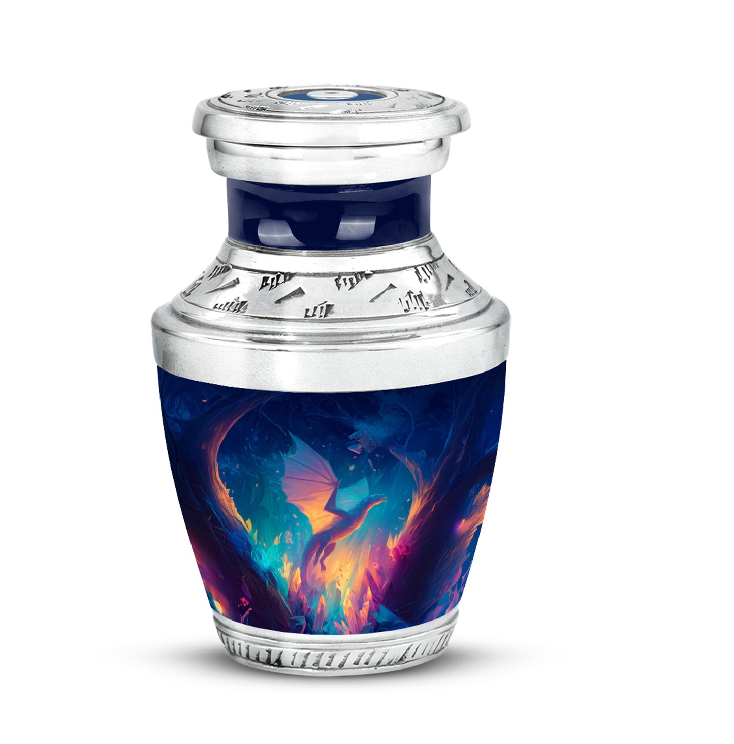 Blue Serene Dragon Memorial Urn for Ashes - 10-inch, 200 cu in - Yatskia