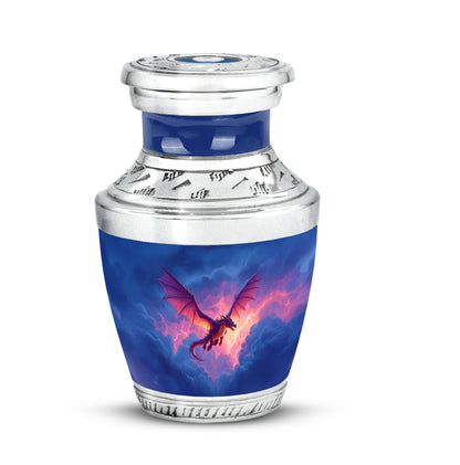 Blue Comforting Dragon Memorial Urn for Ashes - 10-inch, 200 cu in - Yatskia