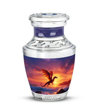 Purple Breathtaking Dragon Memorial Urn for Ashes - 10-inch, 200 cu in - Yatskia