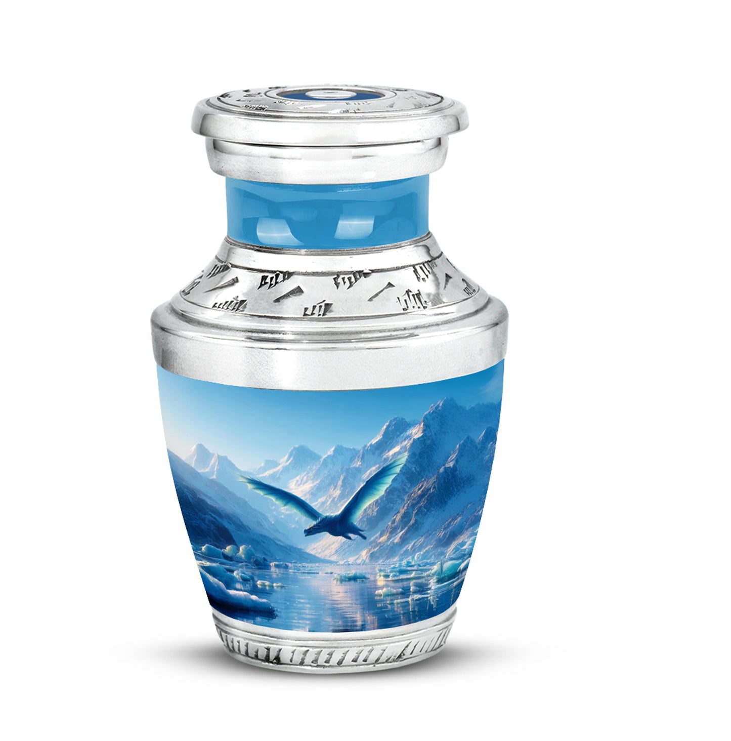 Harmonious Dragon Cremation Urns for Human Ashes - Blue 10-inch - Yatskia