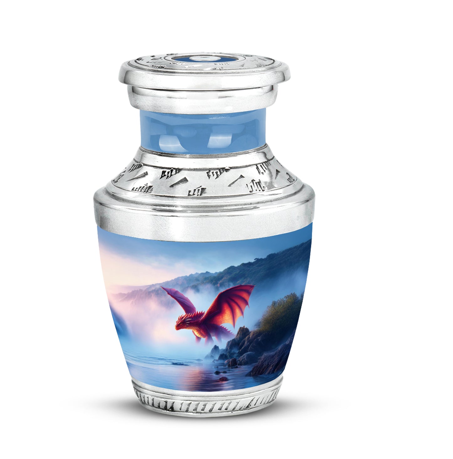Personalized Blue Dragon Cremation Urns for Ashes - Captivating 10-inch - Yatskia