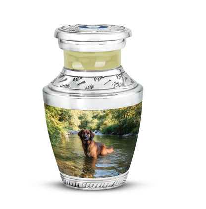 Distinguished Green Dog Cremation Urn for Ashes - 10-inch, 200 cu in - Yatskia