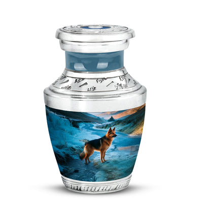 Everlasting Blue Dog Passage Urn for Human Ashes - 10-inch, 200 cu in - Yatskia