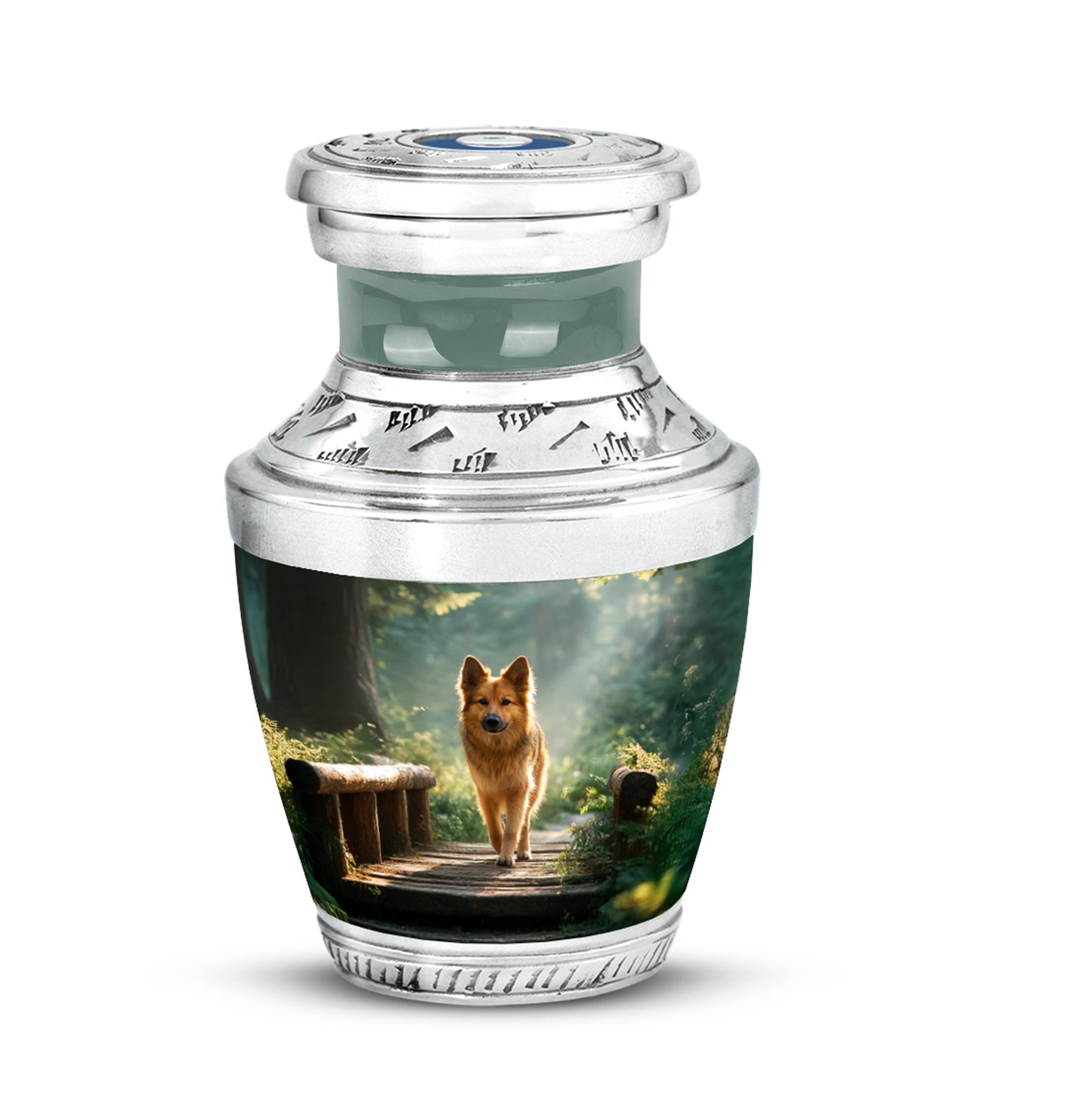 Personalized Green Dog Cremation Urns for Ashes - Enchanting 10-inch - Yatskia