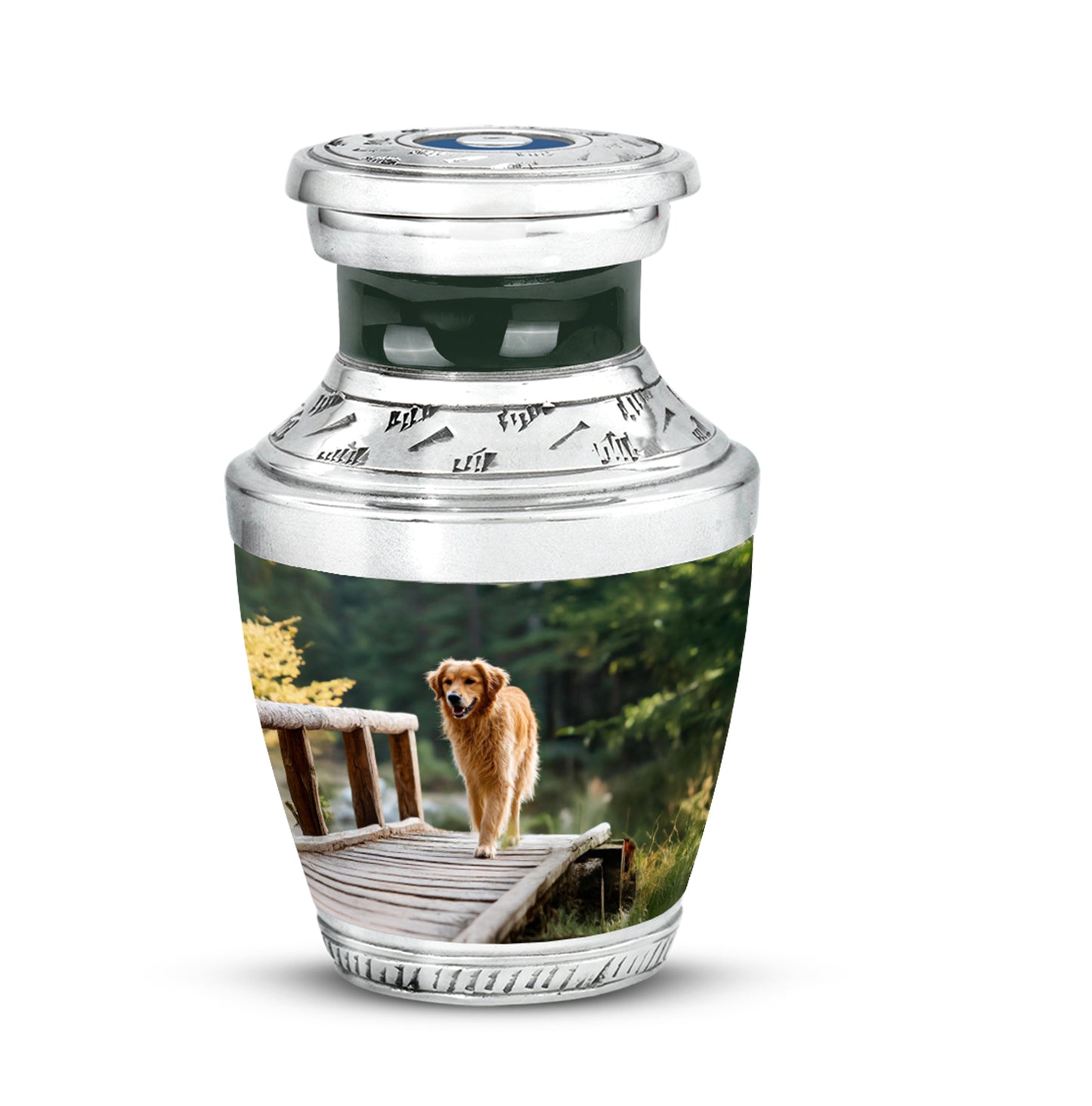 Green Dog Cremation Urns - Honored Comfort 10-inch, 200 cu in - Yatskia