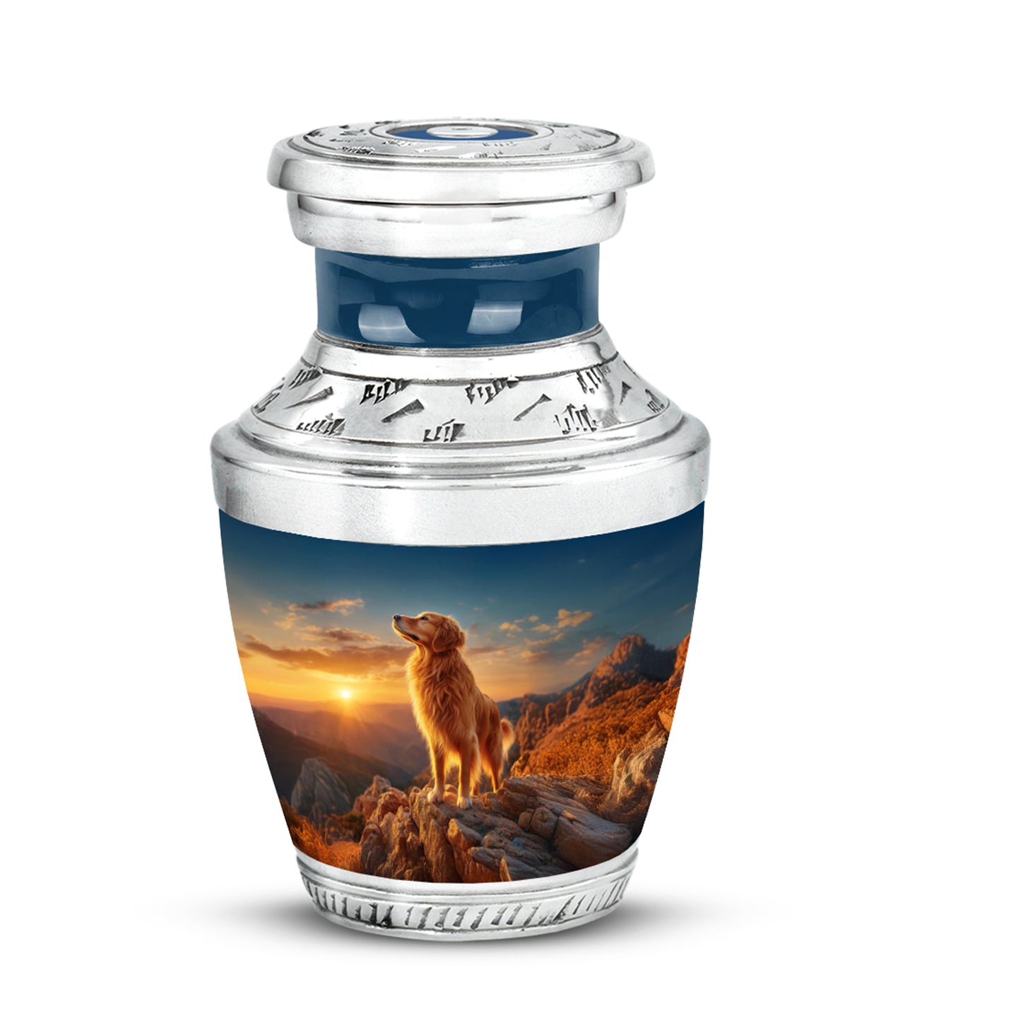 Personalized Blue Dog Cremation Urns for Ashes - Transcendent 10-inch - Yatskia