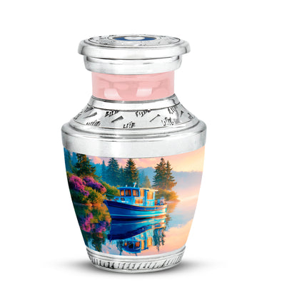 Personalized Blue Boat Cremation Urns for Ashes - Captivating 10-inch - Yatskia