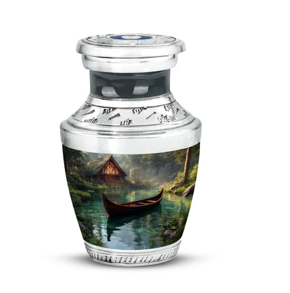 Divine Black Boat Cremation Urn for Ashes - 10-inch, 200 cu in - Yatskia