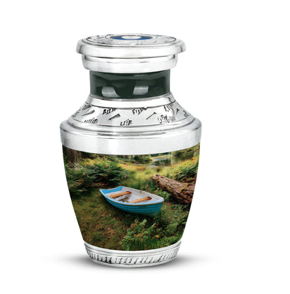 Inspiring Black Boat Treasure Urn for Human Ashes - 10-inch, 200 cu in - Yatskia