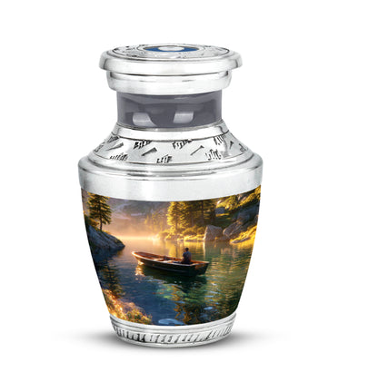 Gold Beloved Boat Cremation Urns for Human Ashes - 10-inch, 200 cu in - Yatskia
