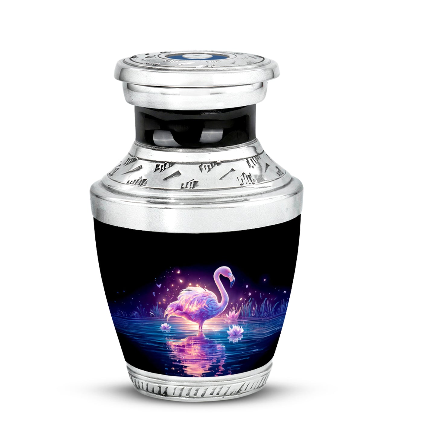 Black Breathtaking Flamingo Memorial Urn for Ashes - 10-inch, 200 cu in - Yatskia