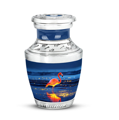 Graceful Blue Flamingo Journey Urn for Human Ashes - 10-inch, 200 cu in - Yatskia