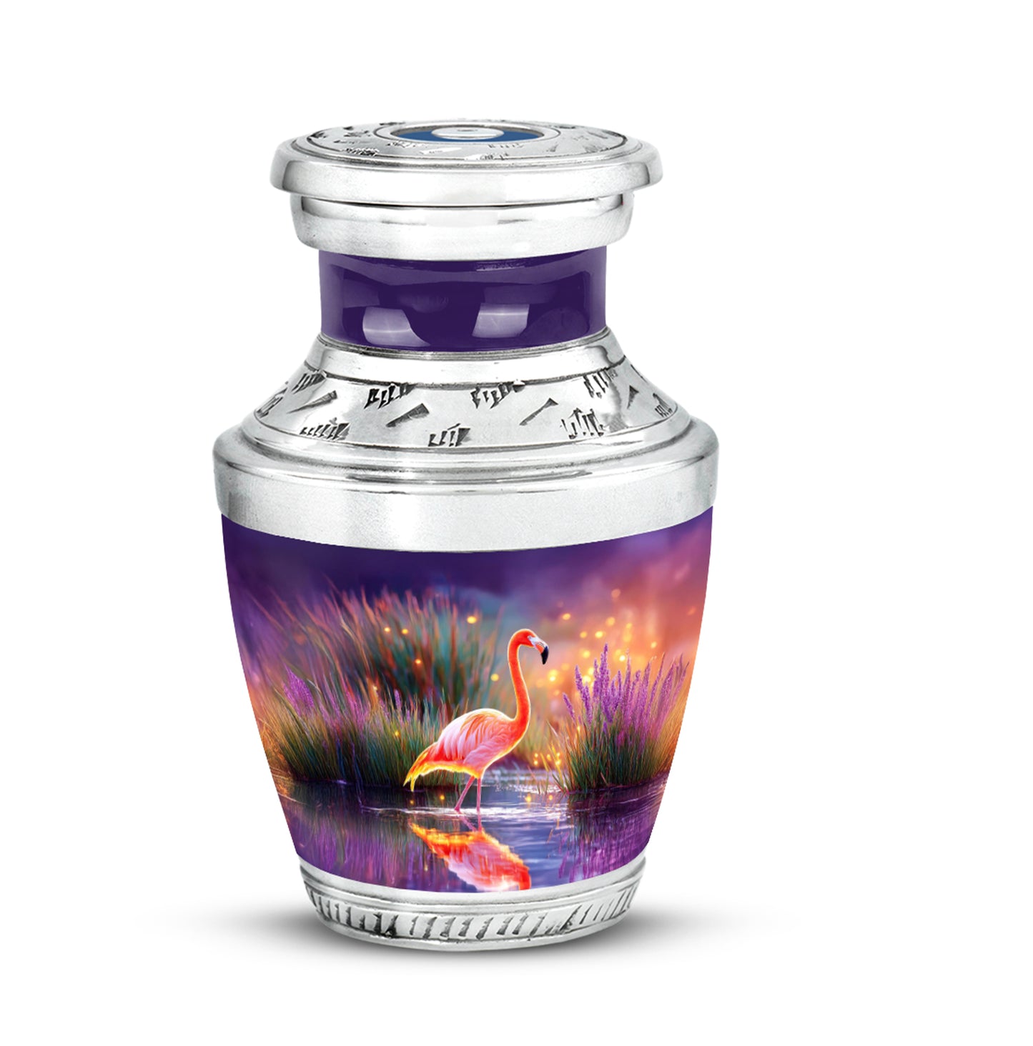 Blue Flamingo Farewell Cremation Urns for Human Ashes - 10-inch, 200 cu in - Yatskia
