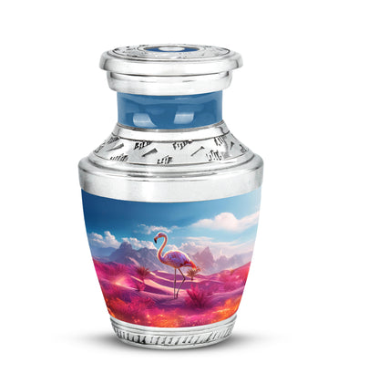 Personalized Flamingo Cremation Urns - Pristine Blue 10-inch, 200 cu in - Yatskia