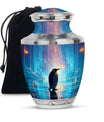 Penguin Large Cremation Urns - Blue Urn For Adult Male & Female