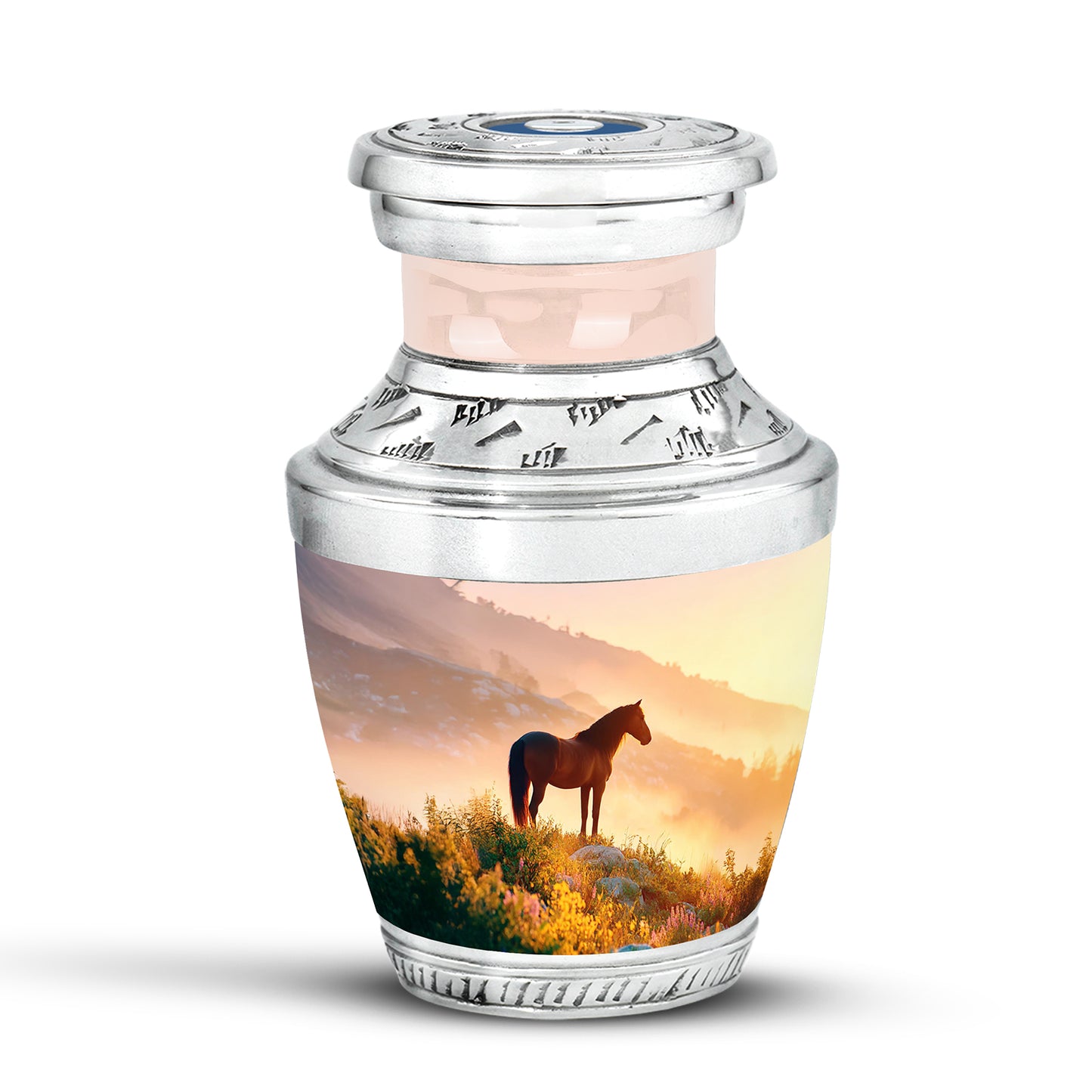 Personalized Elegant Horse Cremation Urns - Gold 10-inch, 200 cu in - Yatskia