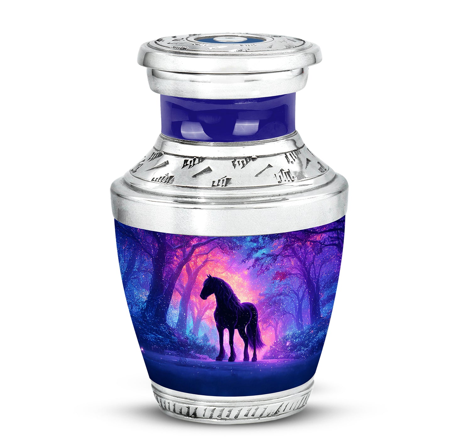 Personalized Blue Horse Cremation Urns for Ashes - Peaceful 10-inch - Yatskia