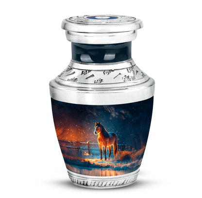 Divine Blue Horse Cremation Urn for Ashes - 10-inch, 200 cu in - Yatskia