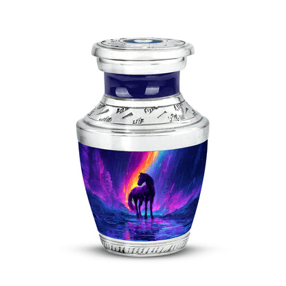 Remarkable Horse Memorial Cremation Urns - Blue 10-inch, 200 cu in - Yatskia