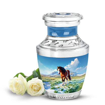 Hallowed Horse Cremation Urns for Human Ashes - Blue 10-inch - Yatskia