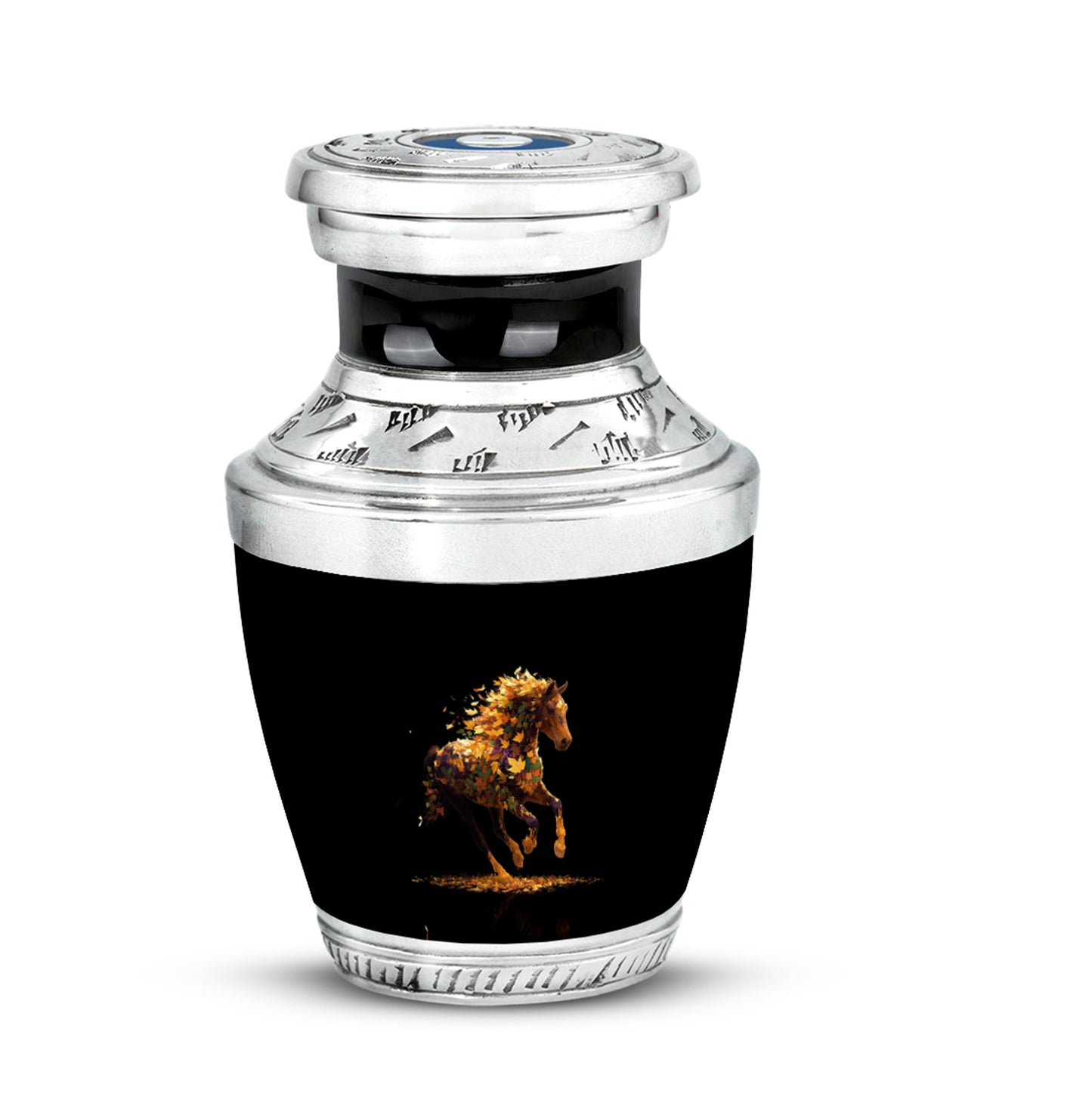 Personalized Seraphic Horse Cremation Urns - Black 10-inch, 200 cu in - Yatskia
