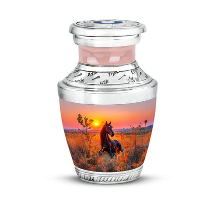 Personalized Red Sovereign Horse Cremation Urns for Human Ashes - 10-inch, 200 cu in - Yatskia
