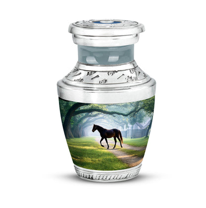 Personalized Magnificent Horse Cremation Urns - Teal 10-inch, 200 cu in - Yatskia