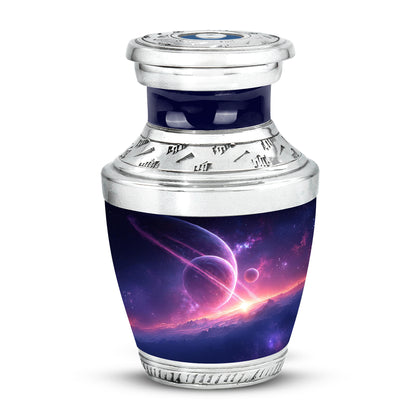 Blue Resounding Galaxy Memorial Urn for Ashes - 10-inch, 200 cu in - Yatskia