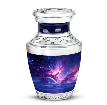 Timeless Blue Galaxy Cremation Urn for Ashes - 10-inch, 200 cu in - Yatskia