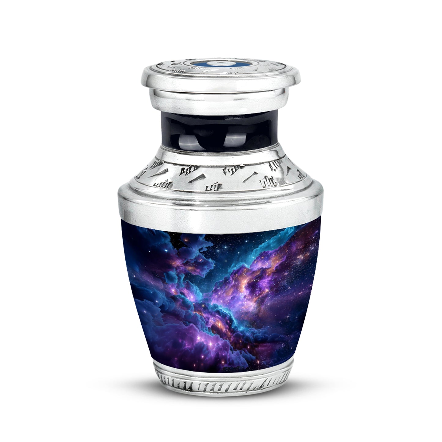 Personalized Blue Cherished Galaxy Cremation Urns for Human Ashes - 10-inch, 200 cu in - Yatskia