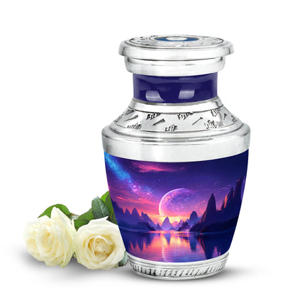 Personalized Seraphic Galaxy Cremation Urns - Blue 10-inch, 200 cu in - Yatskia